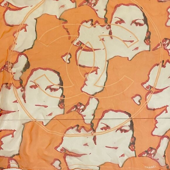 CHANEL Gabrielle CC Logo Silk Scarf |33” x33”| - Picture 3 of 9
